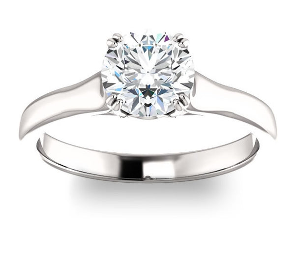 1.00ct (6.5mm) Round  14K White Gold Solitaire Engagement Ring