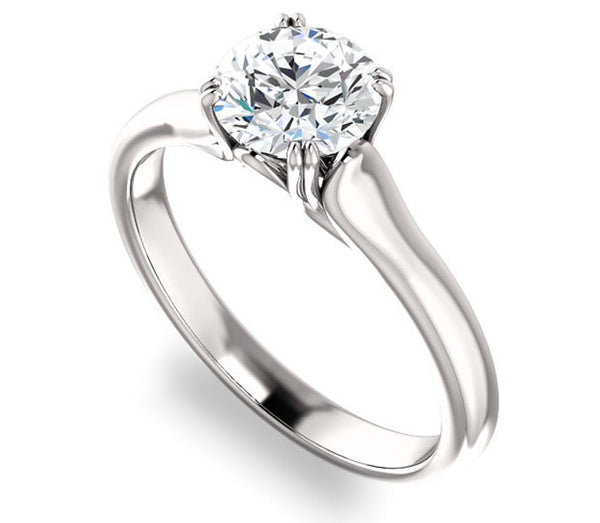 1.00ct (6.5mm) Round  14K White Gold Solitaire Engagement Ring