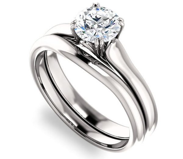 1.00ct (6.5mm) Round  14K White Gold Solitaire Engagement Ring