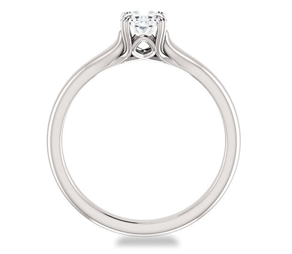 0.90ct (7.0x5.0mm) Oval  14K White Gold Solitaire Engagement Ring