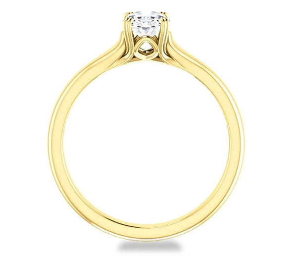 0.90ct (7.0x5.0mm) Oval  14K Yellow Gold Solitaire Engagement Ring