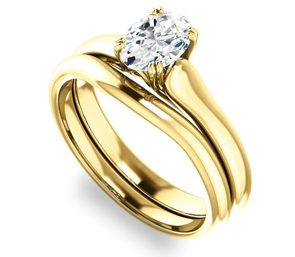 0.90ct (7.0x5.0mm) Oval  14K Yellow Gold Solitaire Engagement Ring