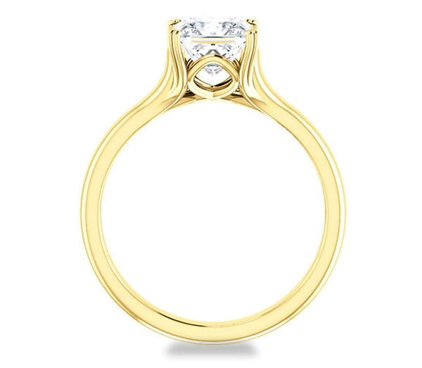 1.30ct (6.0mm) Princess  14K Yellow Gold Solitaire Engagement Ring