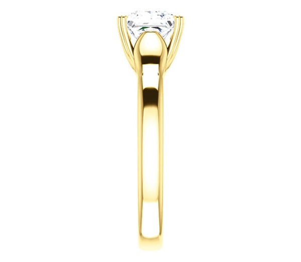 1.30ct (6.0mm) Princess  14K Yellow Gold Solitaire Engagement Ring