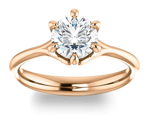 1.00ct (6.5mm) Round  14K Rose Gold Solitaire Engagement Ring