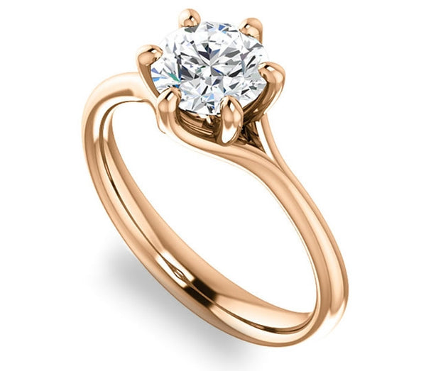 1.00ct (6.5mm) Round  14K Rose Gold Solitaire Engagement Ring