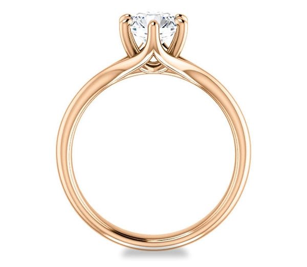 1.00ct (6.5mm) Round  14K Rose Gold Solitaire Engagement Ring