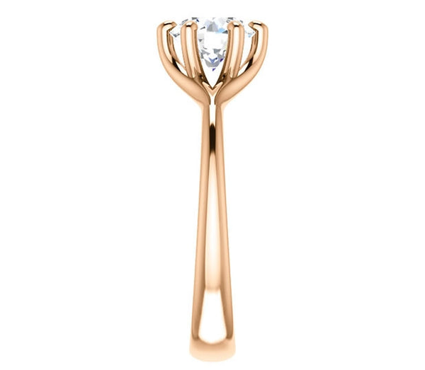 1.00ct (6.5mm) Round  14K Rose Gold Solitaire Engagement Ring