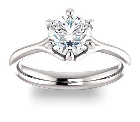 1.00ct (6.5mm) Round  14K White Gold Solitaire Engagement Ring