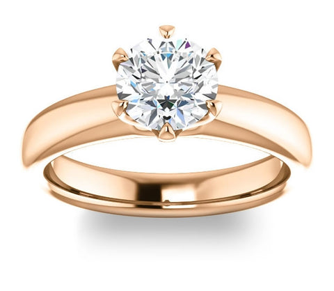 1.00ct (6.5mm) Round  14K Rose Gold Solitaire Engagement Ring