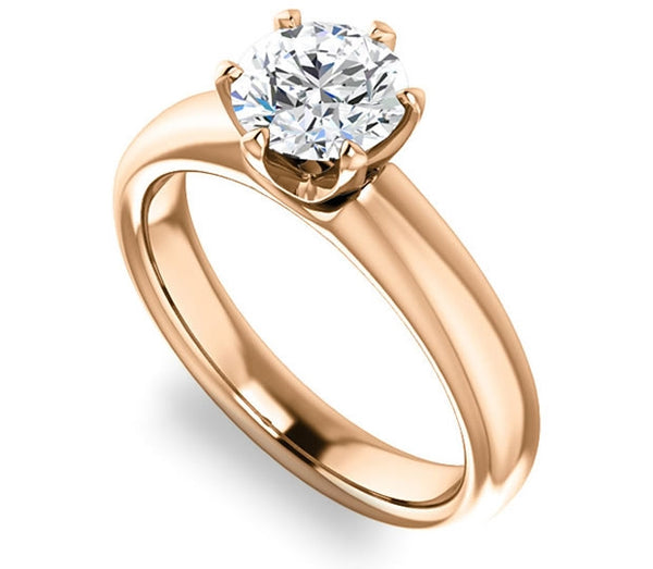 1.00ct (6.5mm) Round  14K Rose Gold Solitaire Engagement Ring