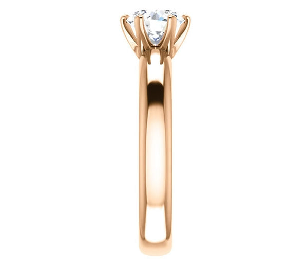 1.00ct (6.5mm) Round  14K Rose Gold Solitaire Engagement Ring