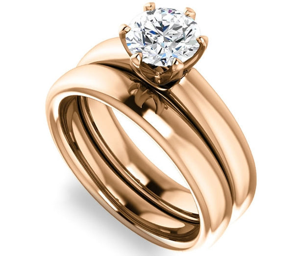 1.00ct (6.5mm) Round  14K Rose Gold Solitaire Engagement Ring