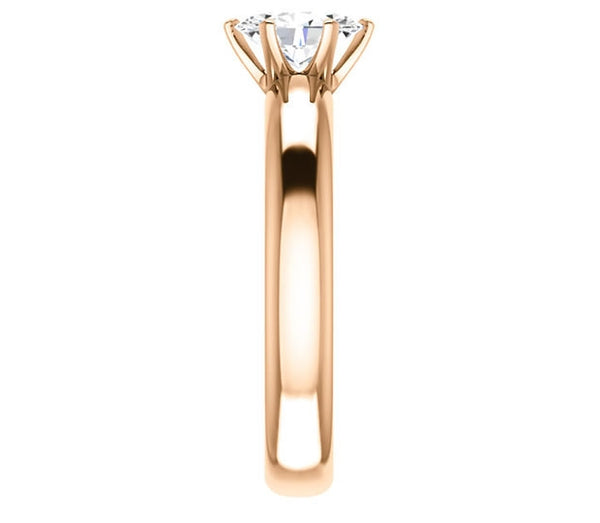 0.90ct (7.0x5.0mm) Oval  14K Rose Gold Solitaire Engagement Ring