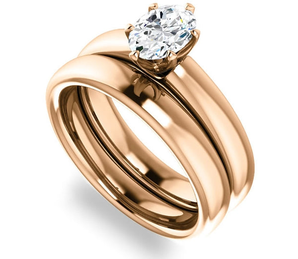 0.90ct (7.0x5.0mm) Oval  14K Rose Gold Solitaire Engagement Ring