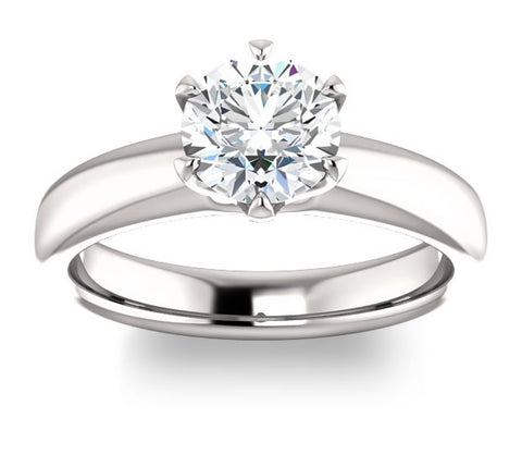 1.00ct (6.5mm) Round  14K White Gold Solitaire Engagement Ring