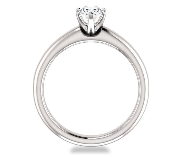 0.90ct (7.0x5.0mm) Oval  14K White Gold Solitaire Engagement Ring