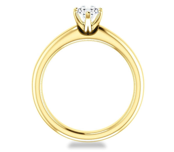 0.90ct (7.0x5.0mm) Oval  14K Yellow Gold Solitaire Engagement Ring