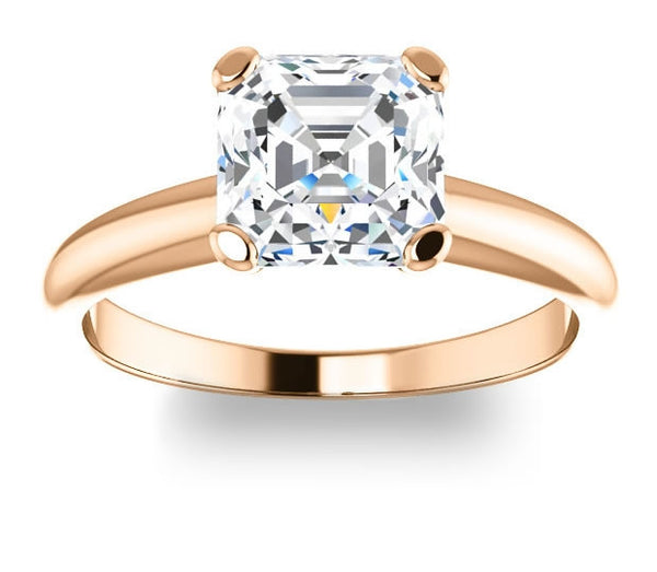 1.30ct (6.5mm) Asscher  14K Rose Gold Solitaire Engagement Ring