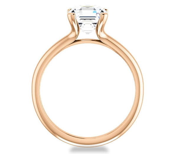 1.30ct (6.5mm) Asscher  14K Rose Gold Solitaire Engagement Ring