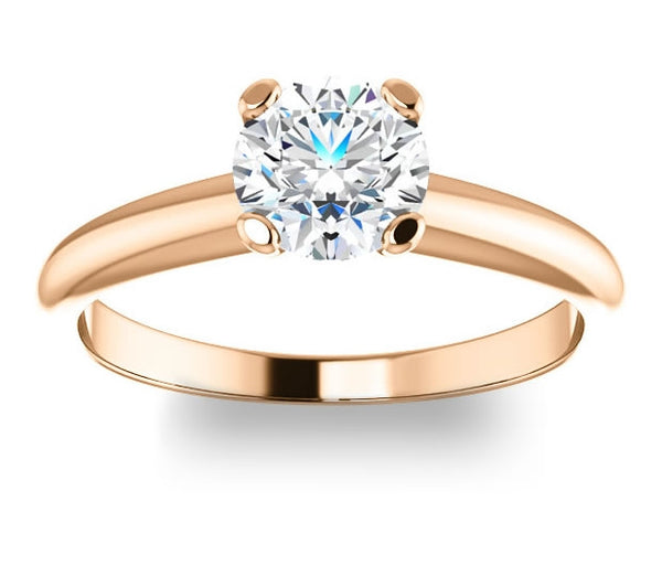 1.00ct (6.5mm) Round  14K Rose Gold Solitaire Engagement Ring