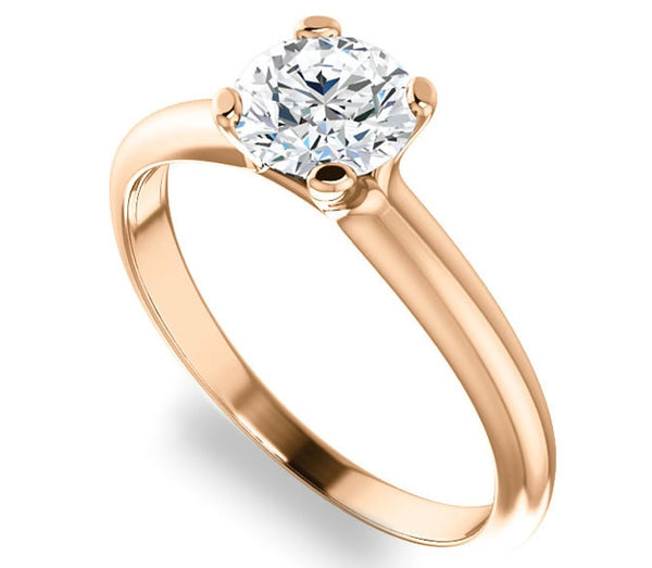 1.00ct (6.5mm) Round  14K Rose Gold Solitaire Engagement Ring