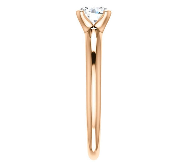 1.00ct (6.5mm) Round  14K Rose Gold Solitaire Engagement Ring