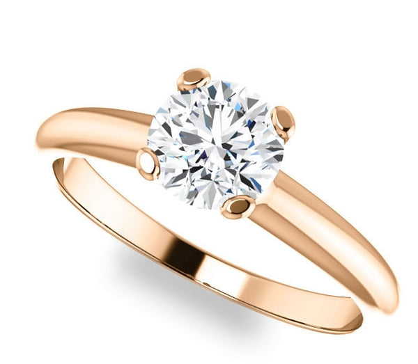 1.00ct (6.5mm) Round  14K Rose Gold Solitaire Engagement Ring