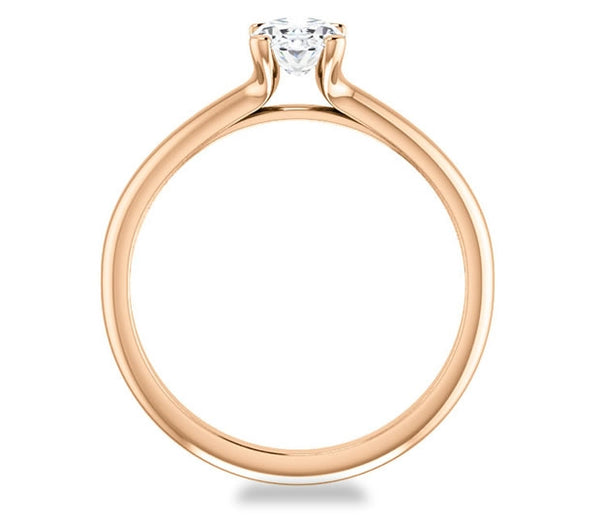 0.90ct (7.0x5.0mm) Oval  14K Rose Gold Solitaire Engagement Ring