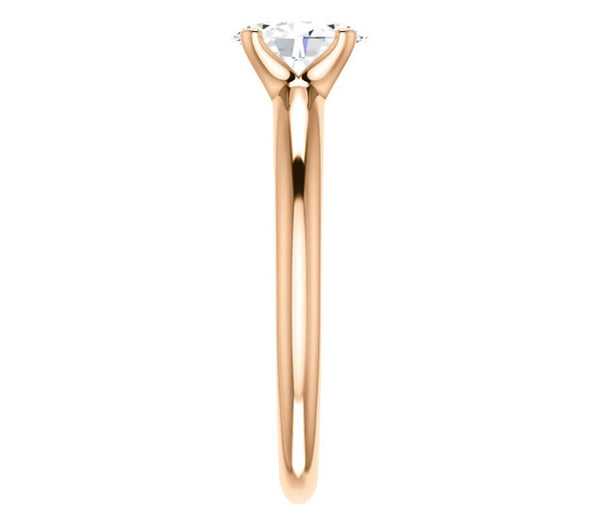 0.90ct (7.0x5.0mm) Oval  14K Rose Gold Solitaire Engagement Ring