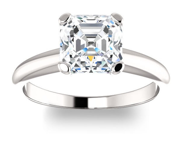 1.30ct (6.5mm) Asscher  14K White Gold Solitaire Engagement Ring