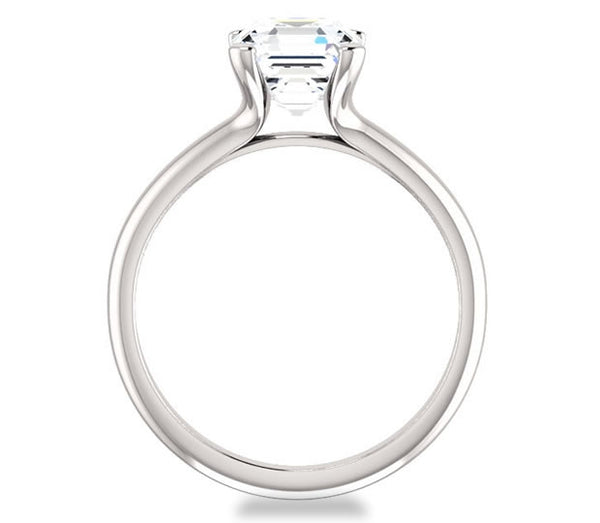 1.30ct (6.5mm) Asscher  14K White Gold Solitaire Engagement Ring