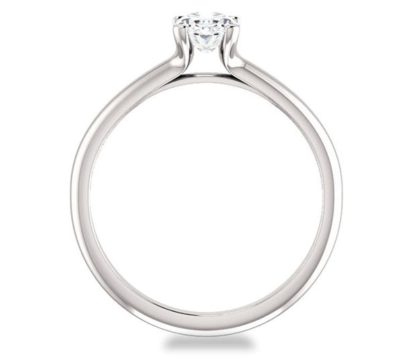 0.90ct (7.0x5.0mm) Oval  14K White Gold Solitaire Engagement Ring