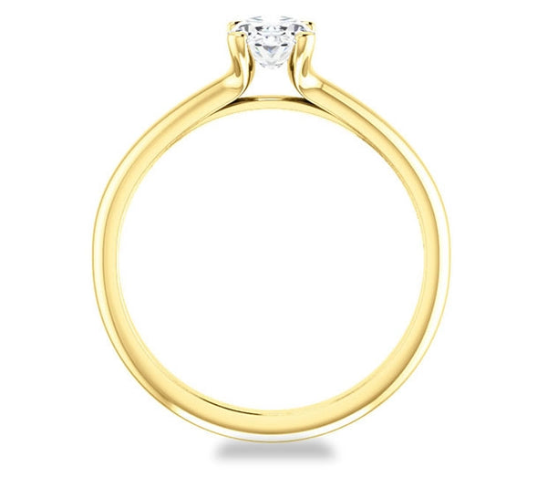 0.90ct (7.0x5.0mm) Oval  14K Yellow Gold Solitaire Engagement Ring