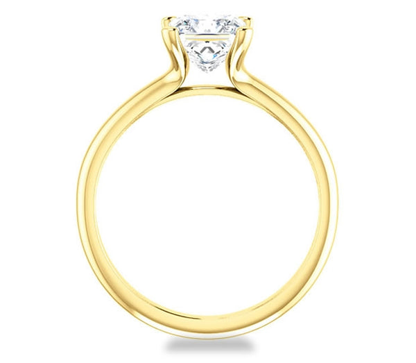 1.30ct (6.0mm) Princess  14K Yellow Gold Solitaire Engagement Ring