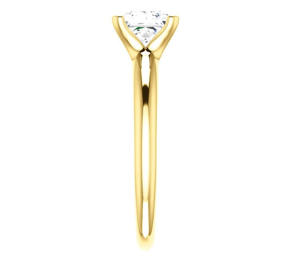 1.30ct (6.0mm) Princess  14K Yellow Gold Solitaire Engagement Ring