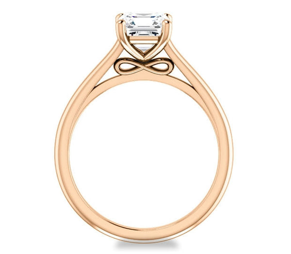 1.30ct (6.5mm) Asscher  14K Rose Gold Infinity Solitaire Engagement Ring