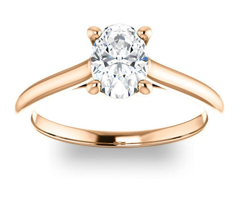 0.90ct (7.0x5.0mm) Oval  14K Rose Gold Infinity Solitaire Engagement Ring