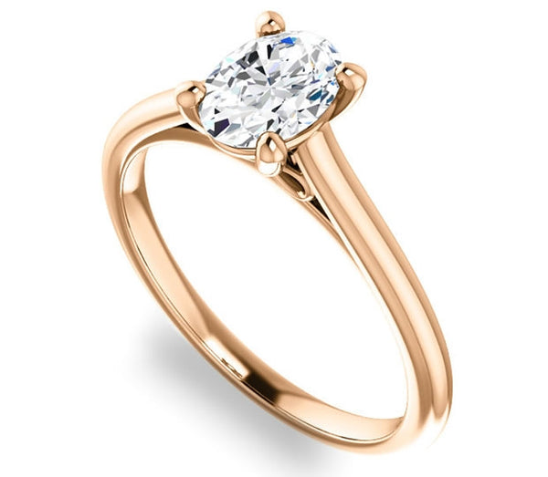 0.90ct (7.0x5.0mm) Oval  14K Rose Gold Infinity Solitaire Engagement Ring