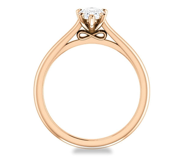 0.94ct (8.0x5.0mm) Pear Moissanite 14k Rose Gold Infinity Solitaire Engagement Ring