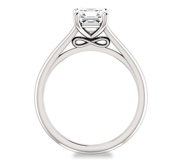 1.30ct (6.5mm) Asscher  14K White Gold Infinity Solitaire Engagement Ring