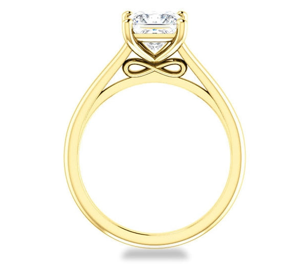 1.30ct (6.0mm) Princess  14K Yellow Gold Infinity Solitaire Engagement Ring