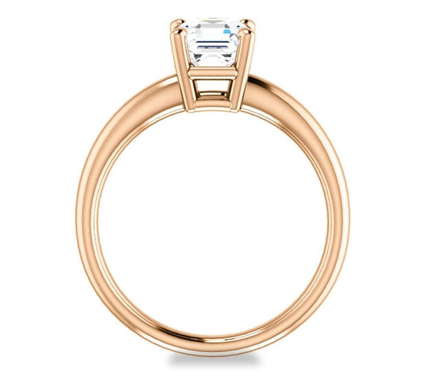 1.30ct (6.5mm) Asscher  14K Rose Gold Solitaire Engagement Ring