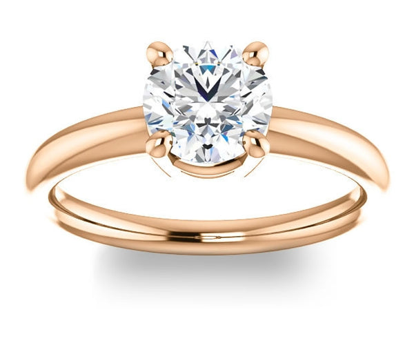 1.00ct (6.5mm) Round  14K Rose Gold Solitaire Engagement Ring