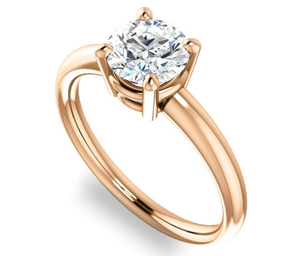 1.00ct (6.5mm) Round  14K Rose Gold Solitaire Engagement Ring