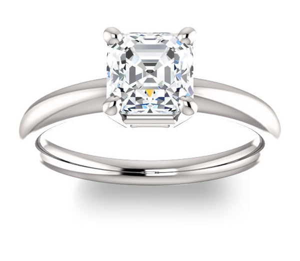 1.30ct (6.5mm) Asscher  14K White Gold Solitaire Engagement Ring