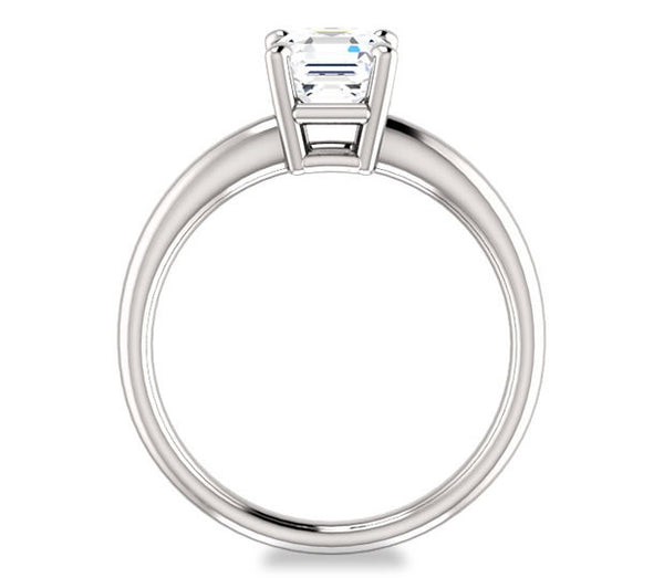 1.30ct (6.5mm) Asscher  14K White Gold Solitaire Engagement Ring