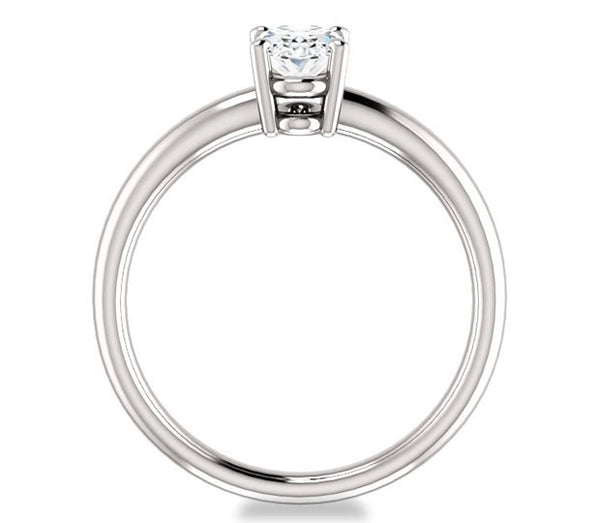 0.90ct (7.0x5.0mm) Oval  14K White Gold Solitaire Engagement Ring