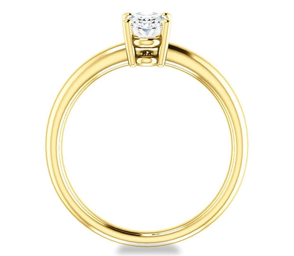 0.90ct (7.0x5.0mm) Oval  14K Yellow Gold Solitaire Engagement Ring