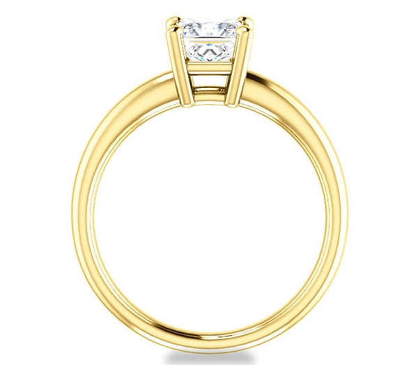 1.30ct (6.0mm) Princess  14K Yellow Gold Solitaire Engagement Ring